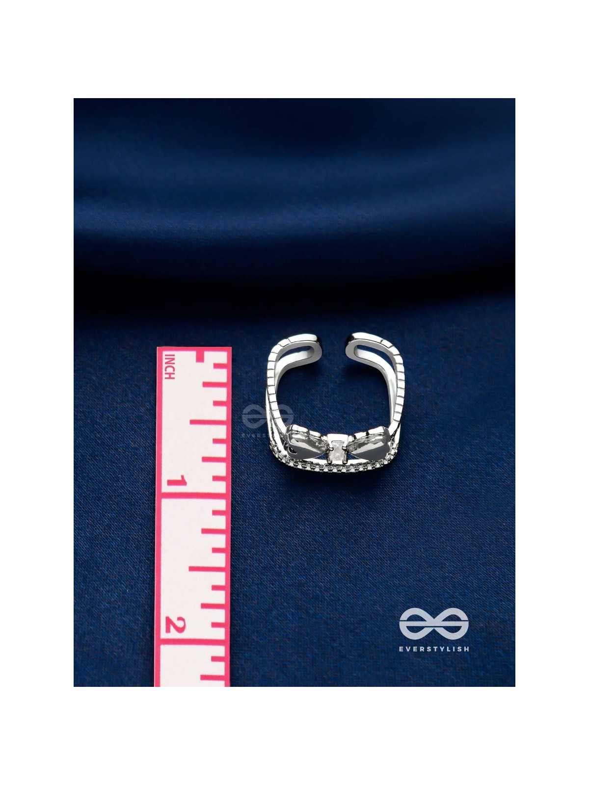 The Bow-Tiful Bliss - Silver Cubic Zirconia Ring