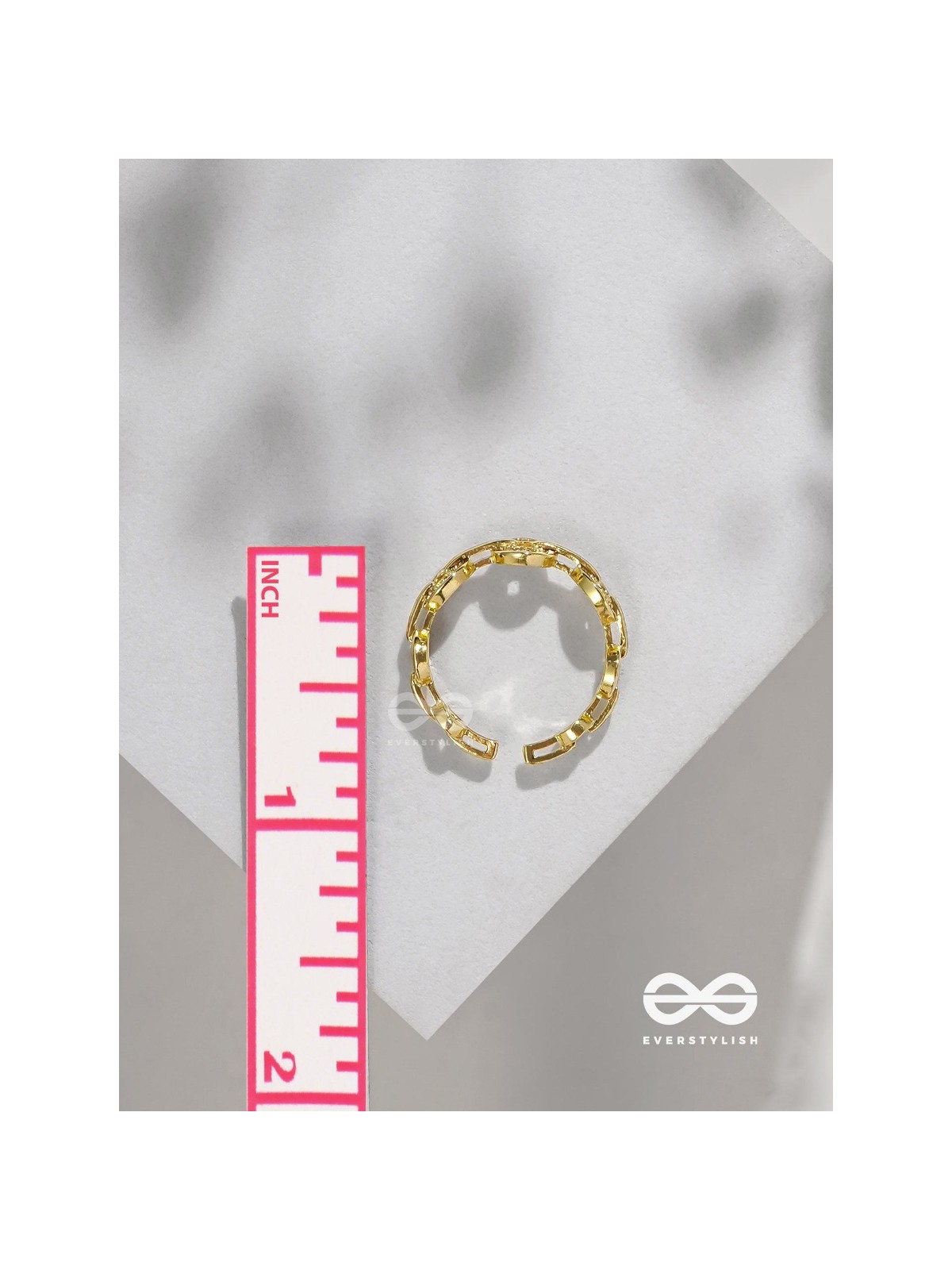 The Orbital Bliss - Golden Cubic Zirconia Ring (Adjustable)