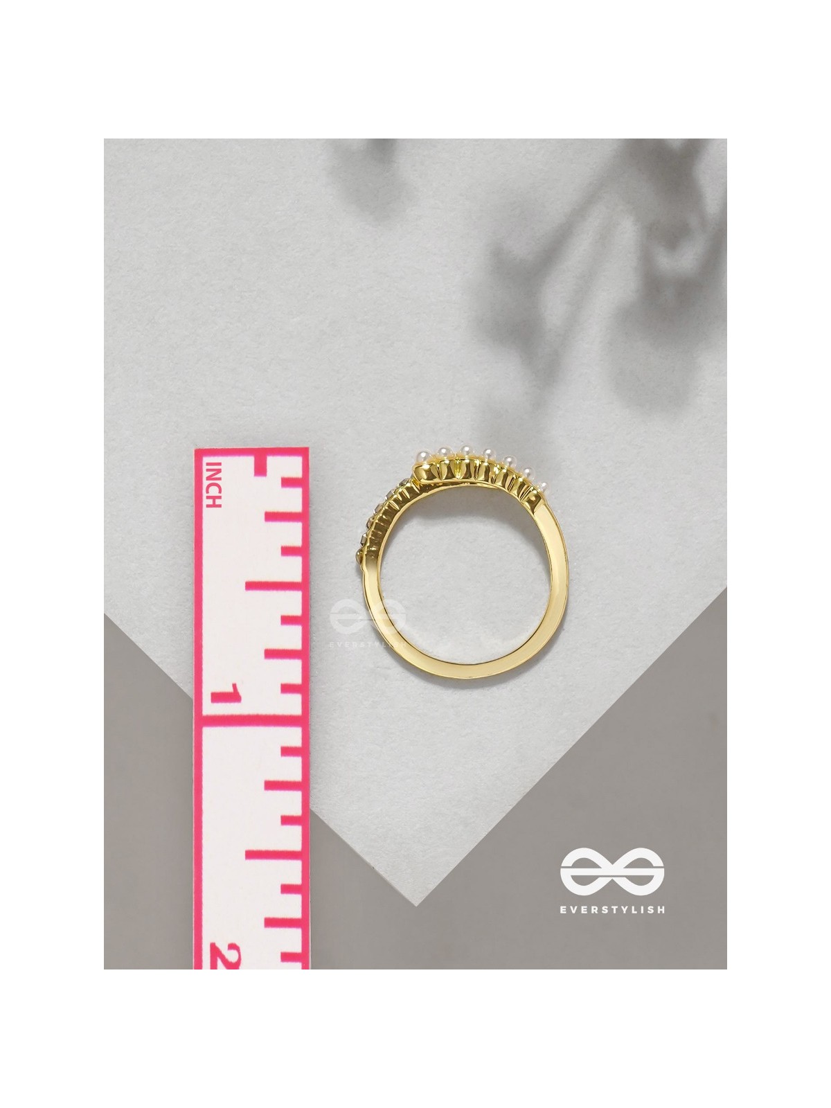 The Spark Of Love - Golden Cubic Zirconia Ring (Adjustable)