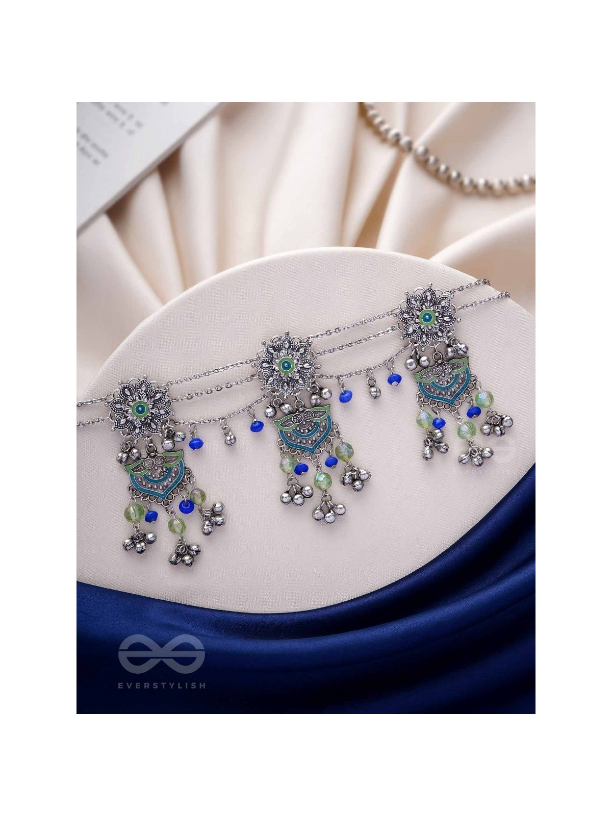 The Trinity Tales - Enamelled Oxidised Neckpiece