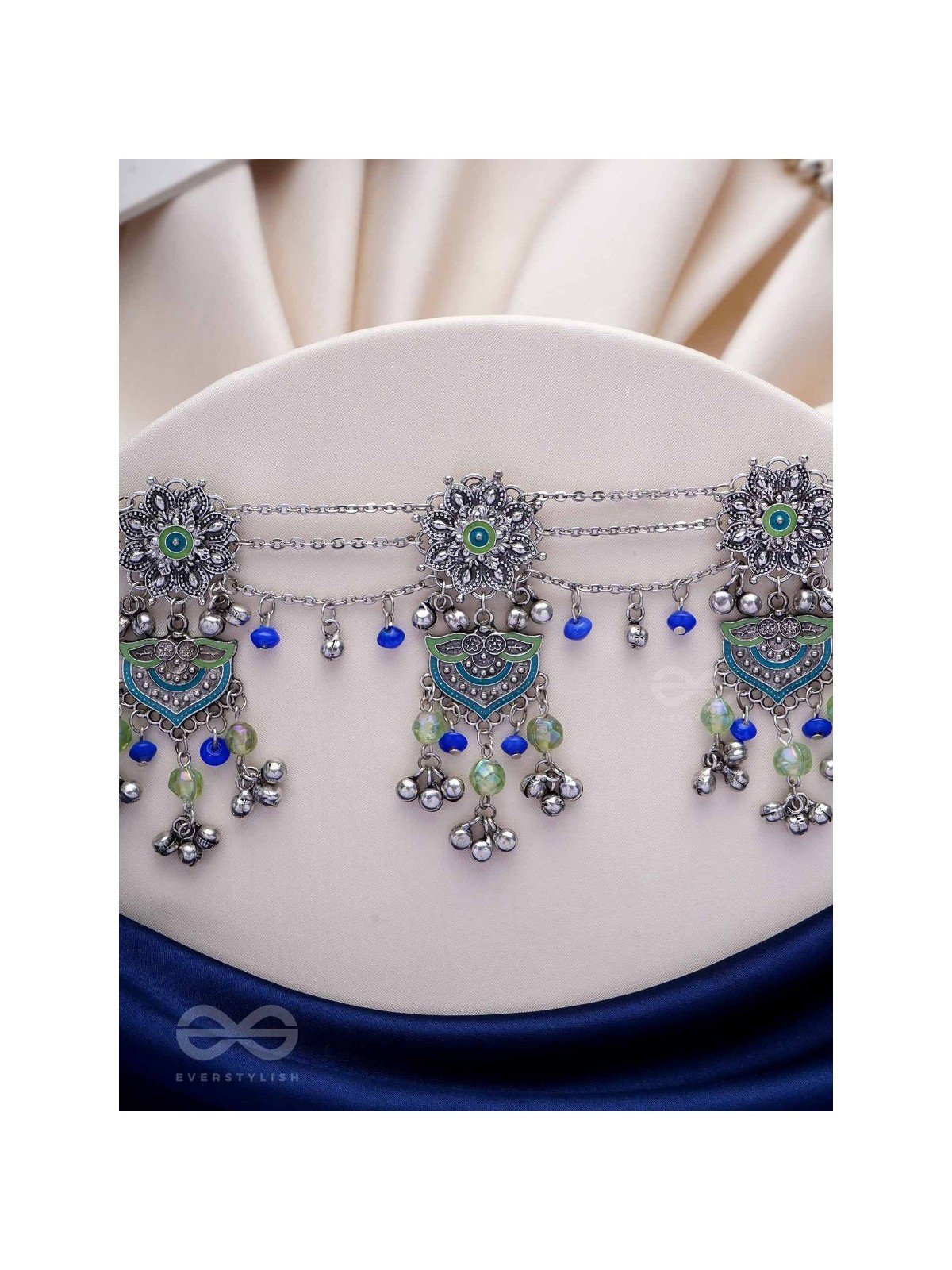 The Trinity Tales - Enamelled Oxidised Neckpiece