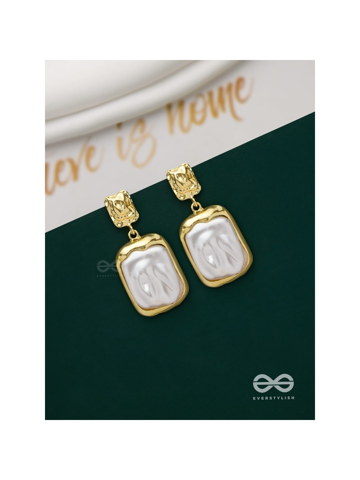 Liquid Gold- Modern Framed Earrings