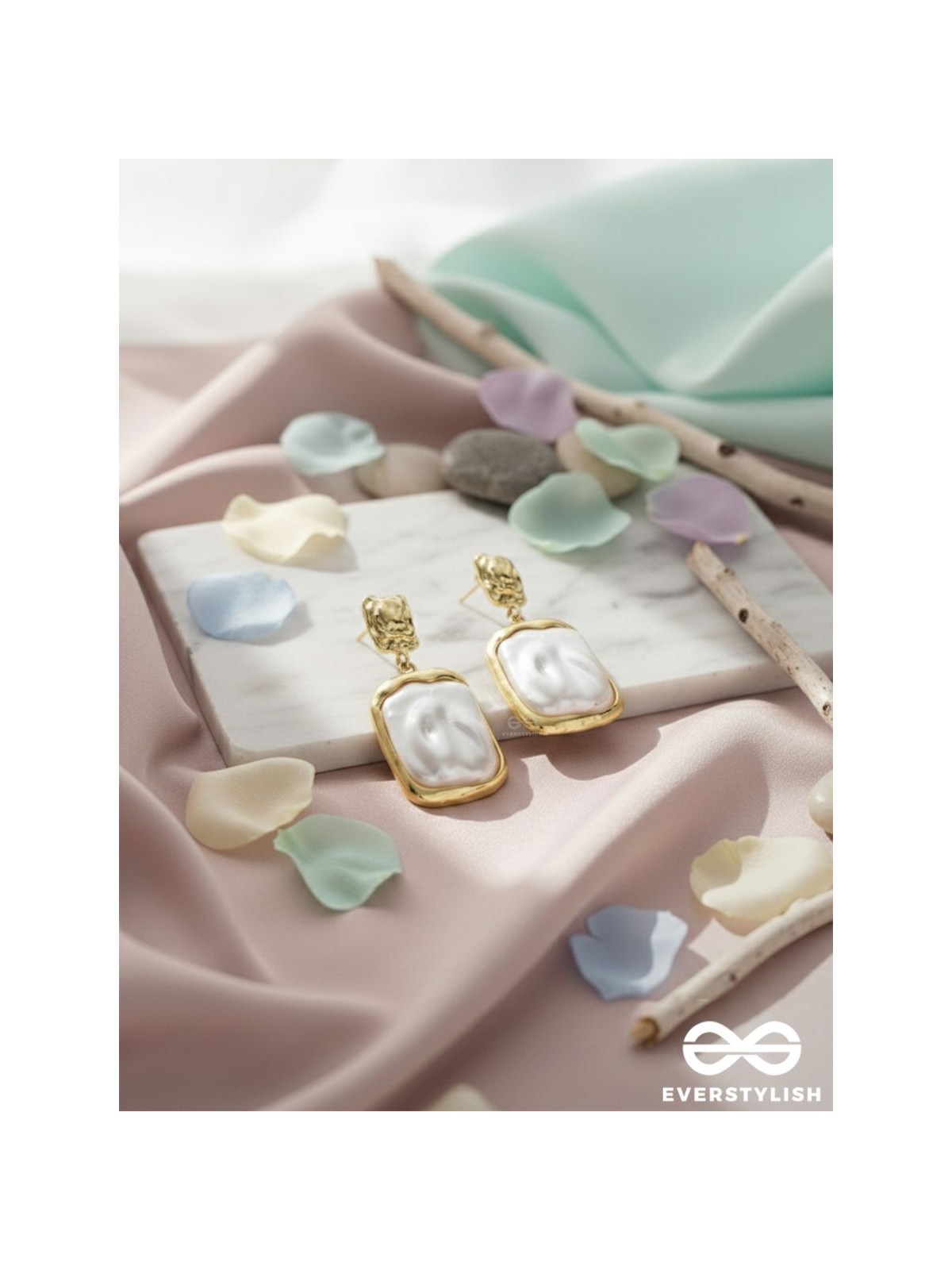 Liquid Gold- Modern Framed Earrings