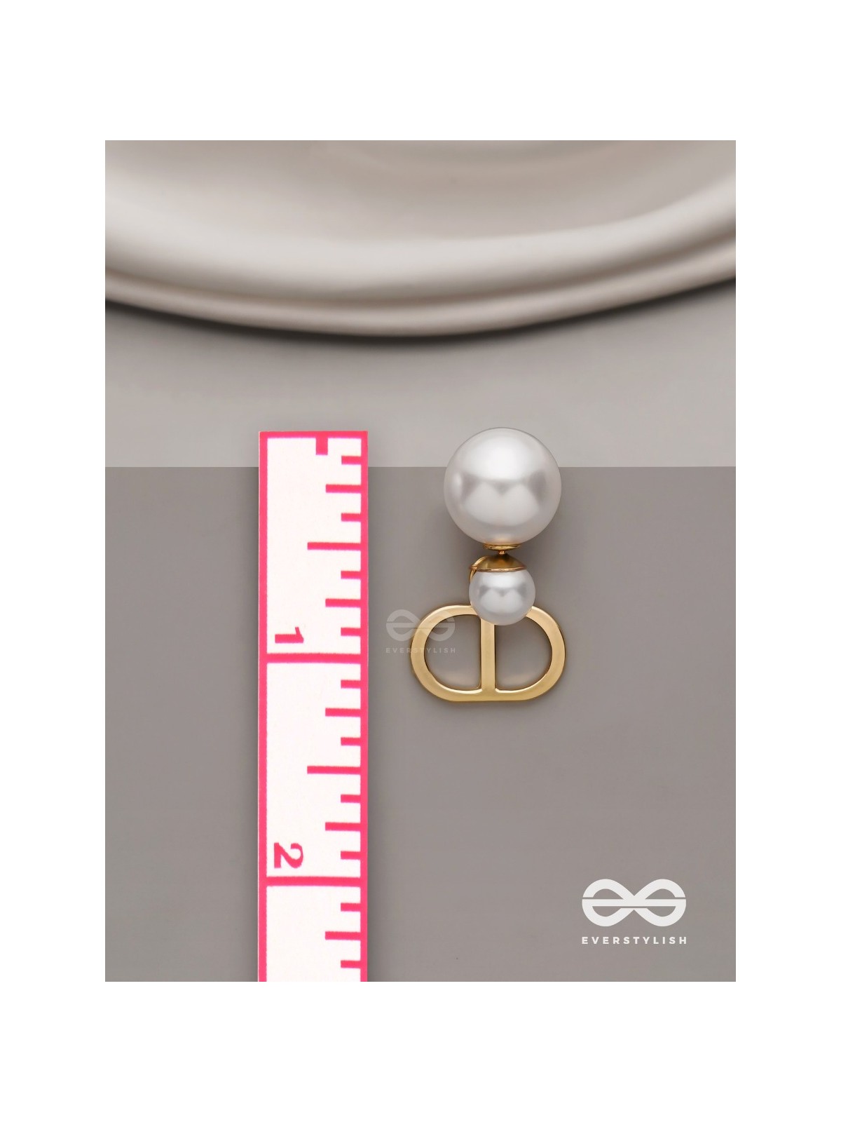 Starlit orb- dangling pearl earrings with golden spheres 