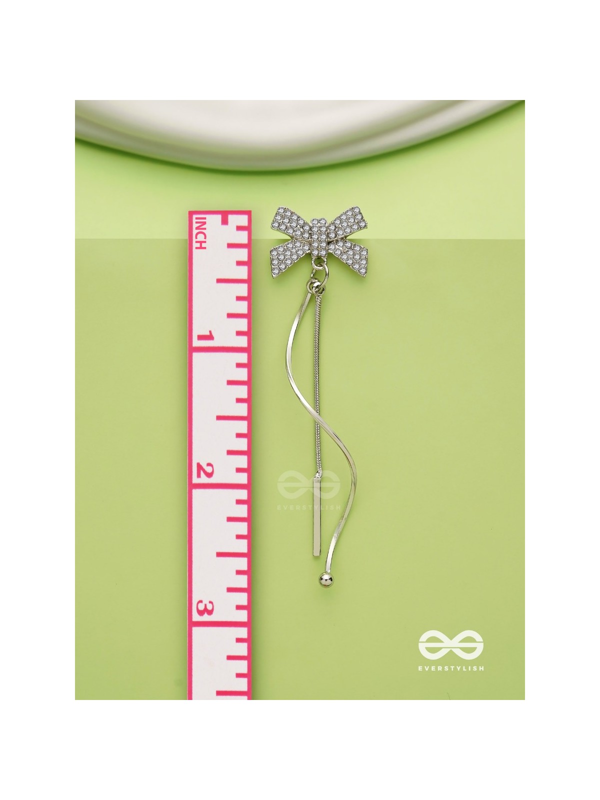 Starry Knots- Dangling Silver Cubic Zirconia Earrings 