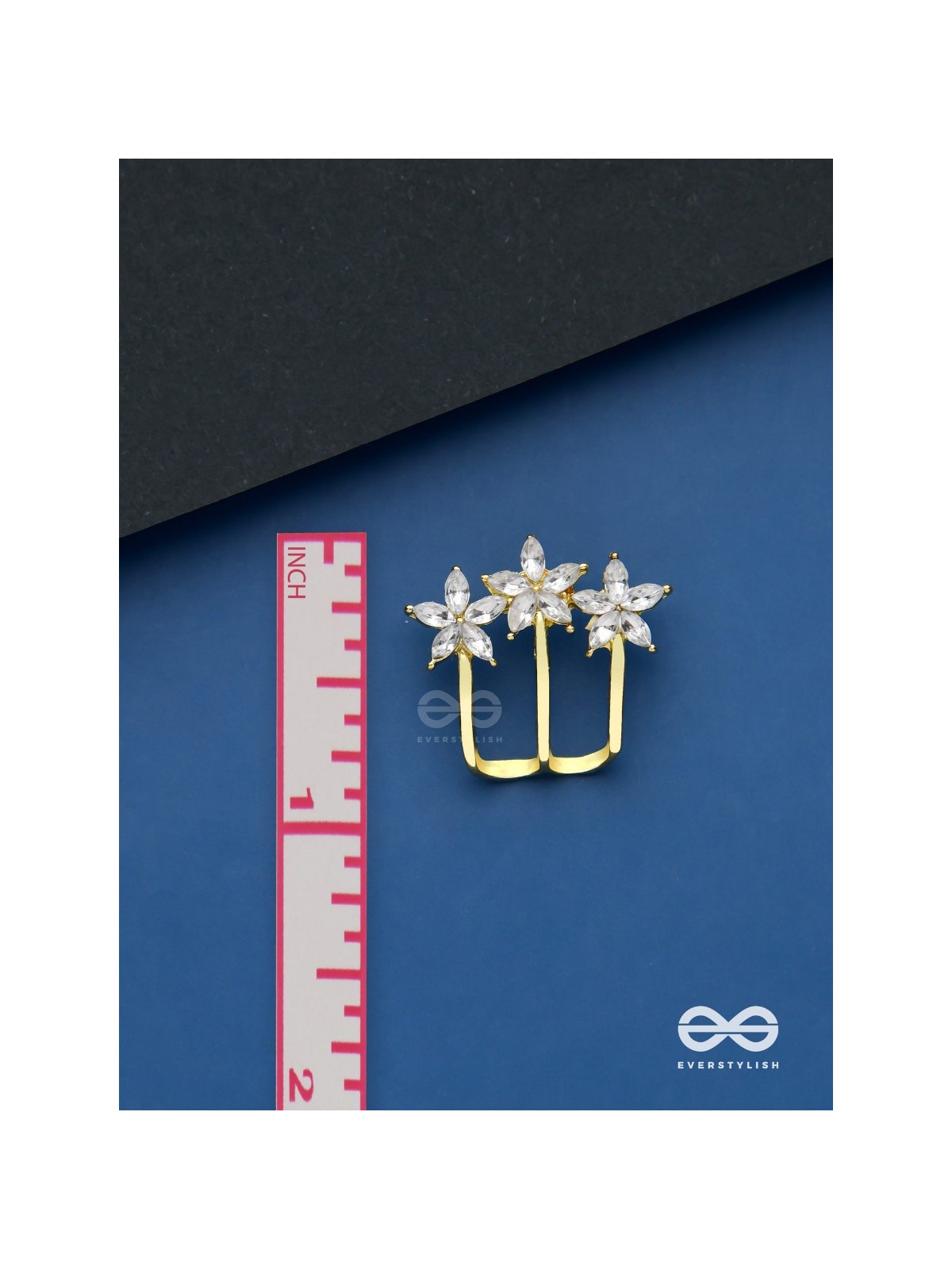 Queen’s delight - Crown shaped golden crystal studs 