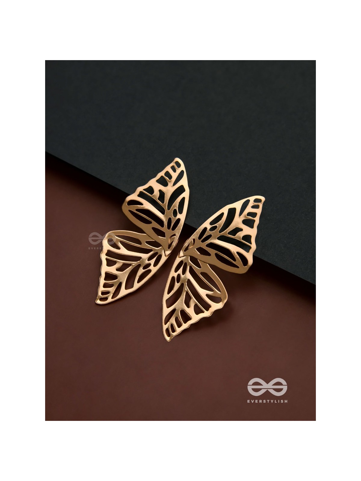 Sunshine waltz - Butterfly platinum finish earrings 