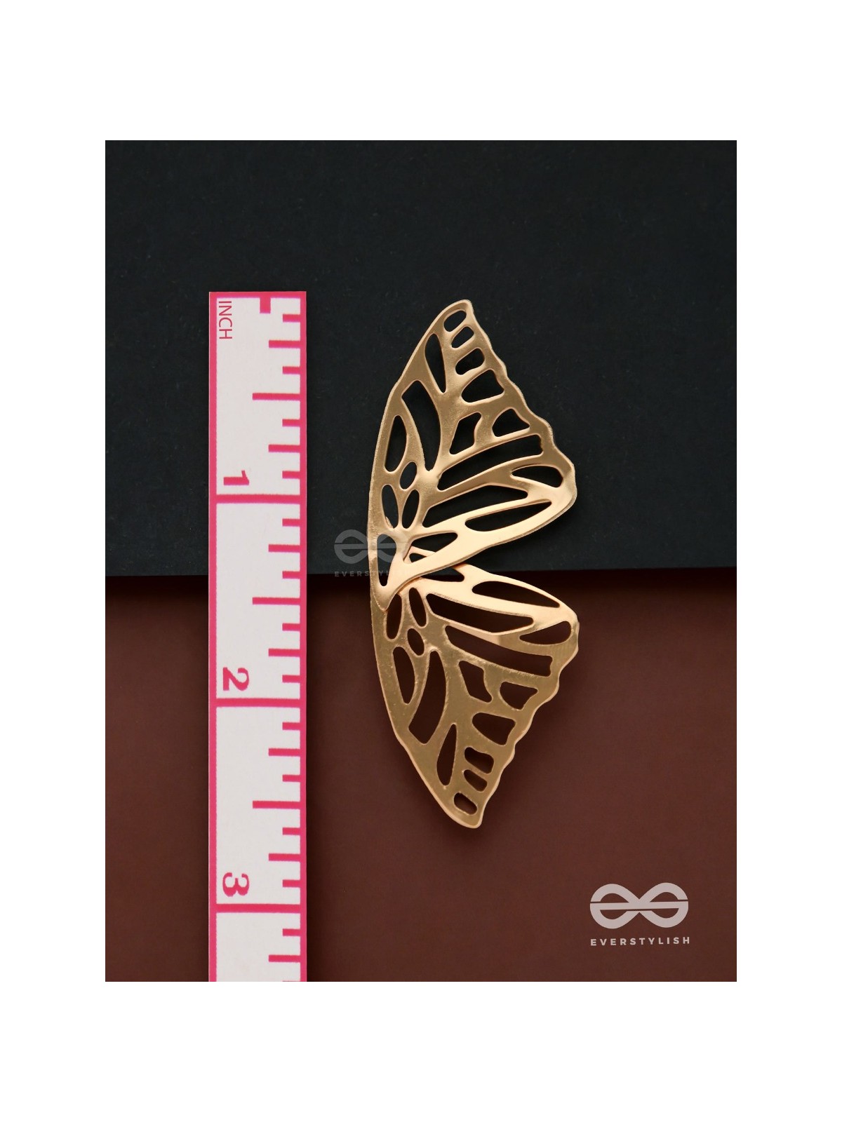 Sunshine waltz - Butterfly platinum finish earrings 