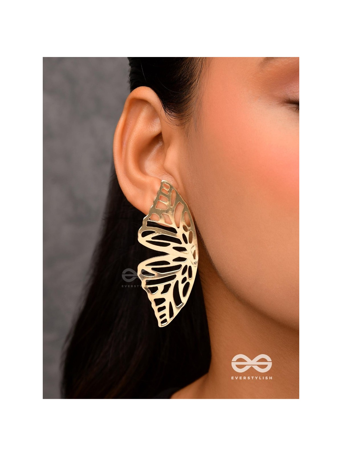 Sunshine waltz - Butterfly platinum finish earrings 