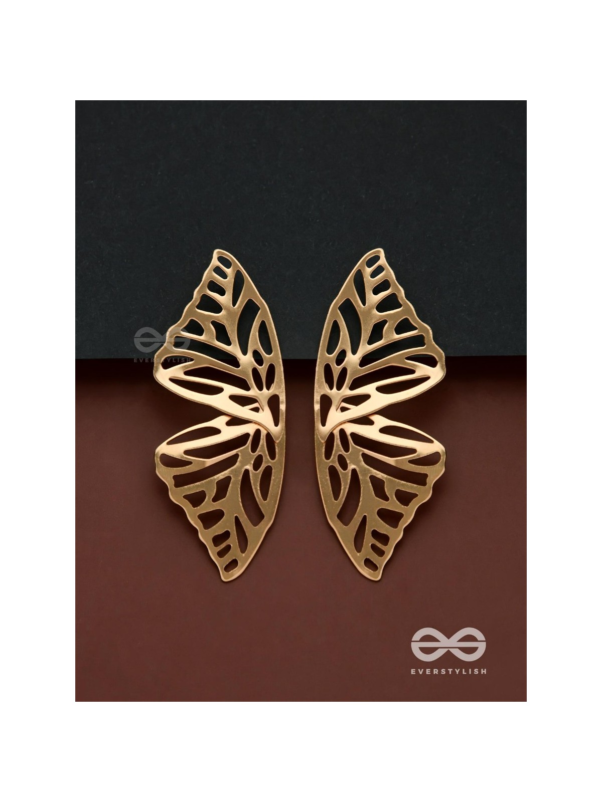 Sunshine waltz - Butterfly platinum finish earrings 