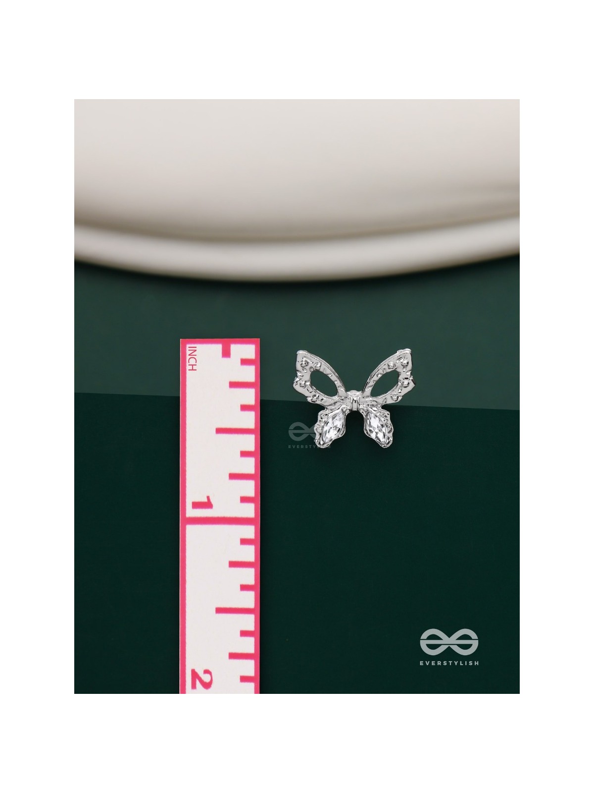 Pristine excellence - Crystal butterfly studs 