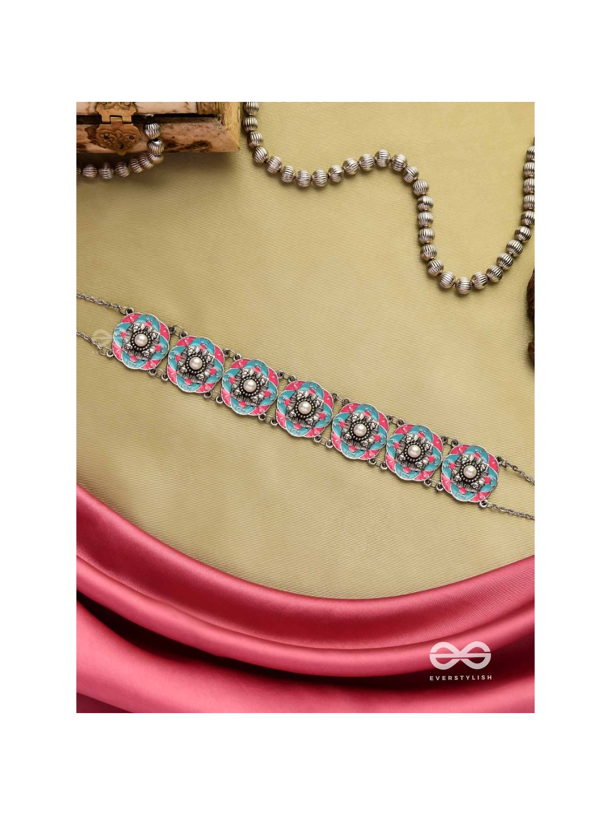 LOTUS DREAM- VIBRANT ENAMELED TRIBAL CHOKER