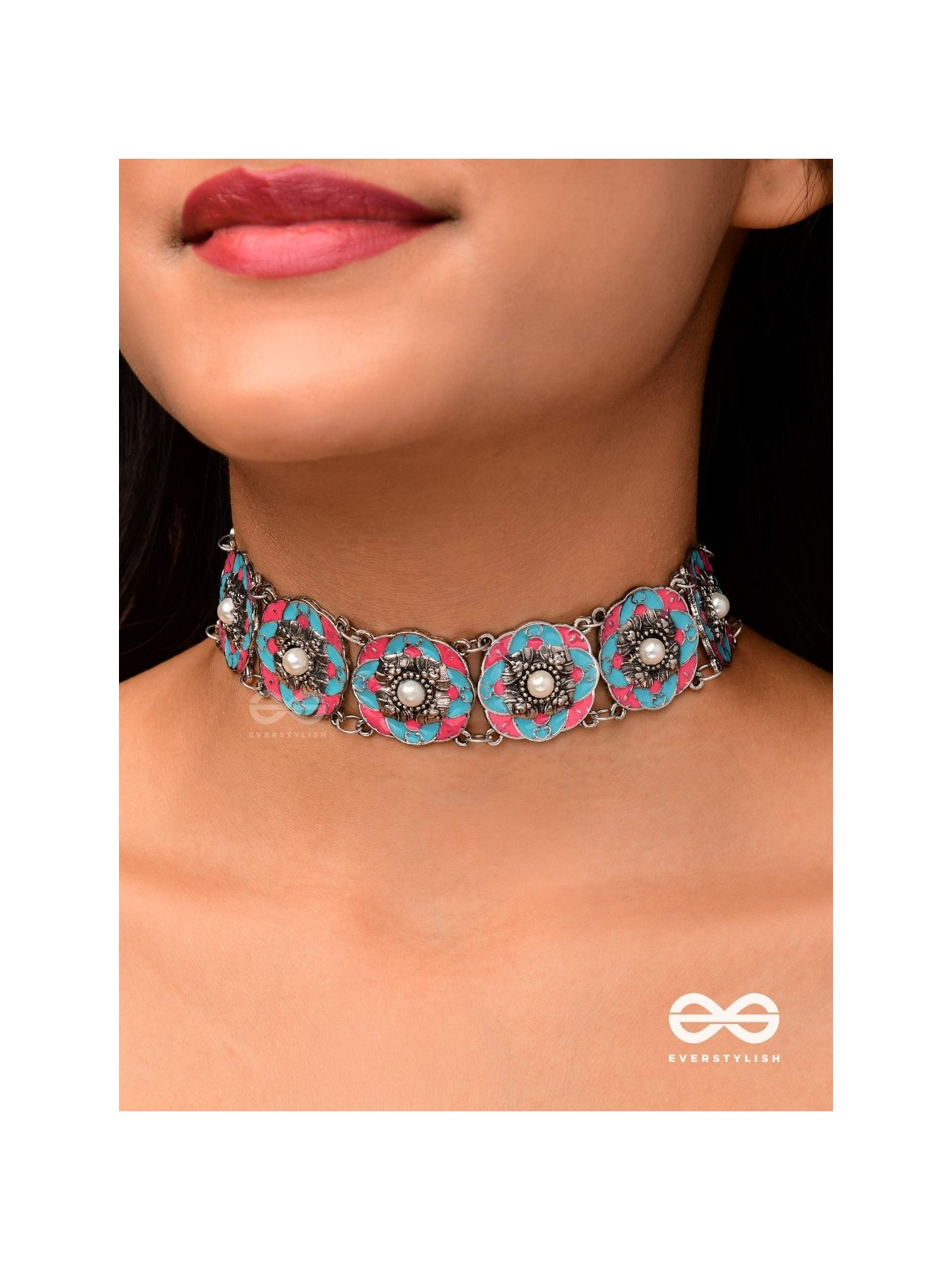 LOTUS DREAM- VIBRANT ENAMELED TRIBAL CHOKER