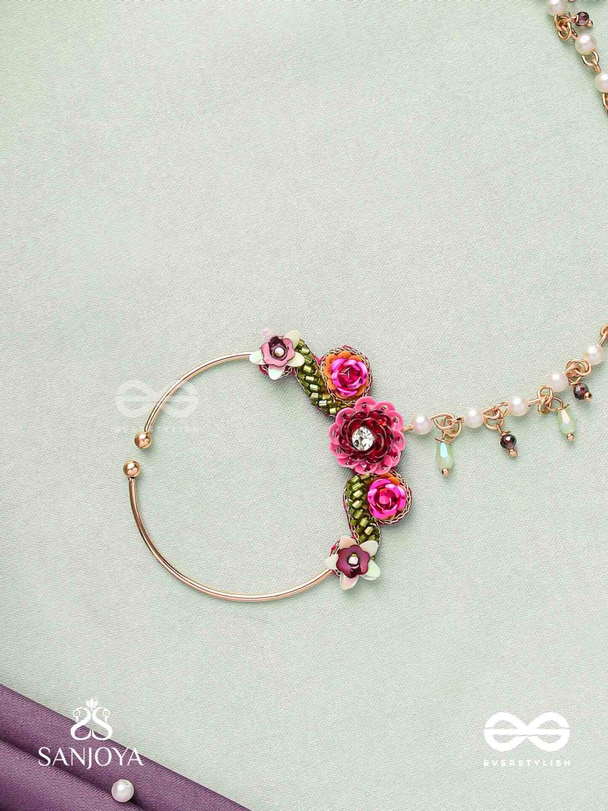 VARNAMALA ABHUSHANA - ADORNMENT OF COLORS - FLORAL MOTIFS WITH PEARLS NATH