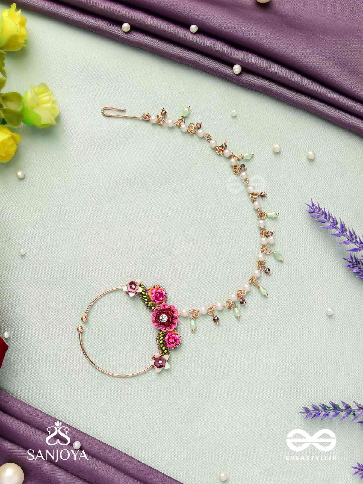 VARNAMALA ABHUSHANA - ADORNMENT OF COLORS - FLORAL MOTIFS WITH PEARLS NATH