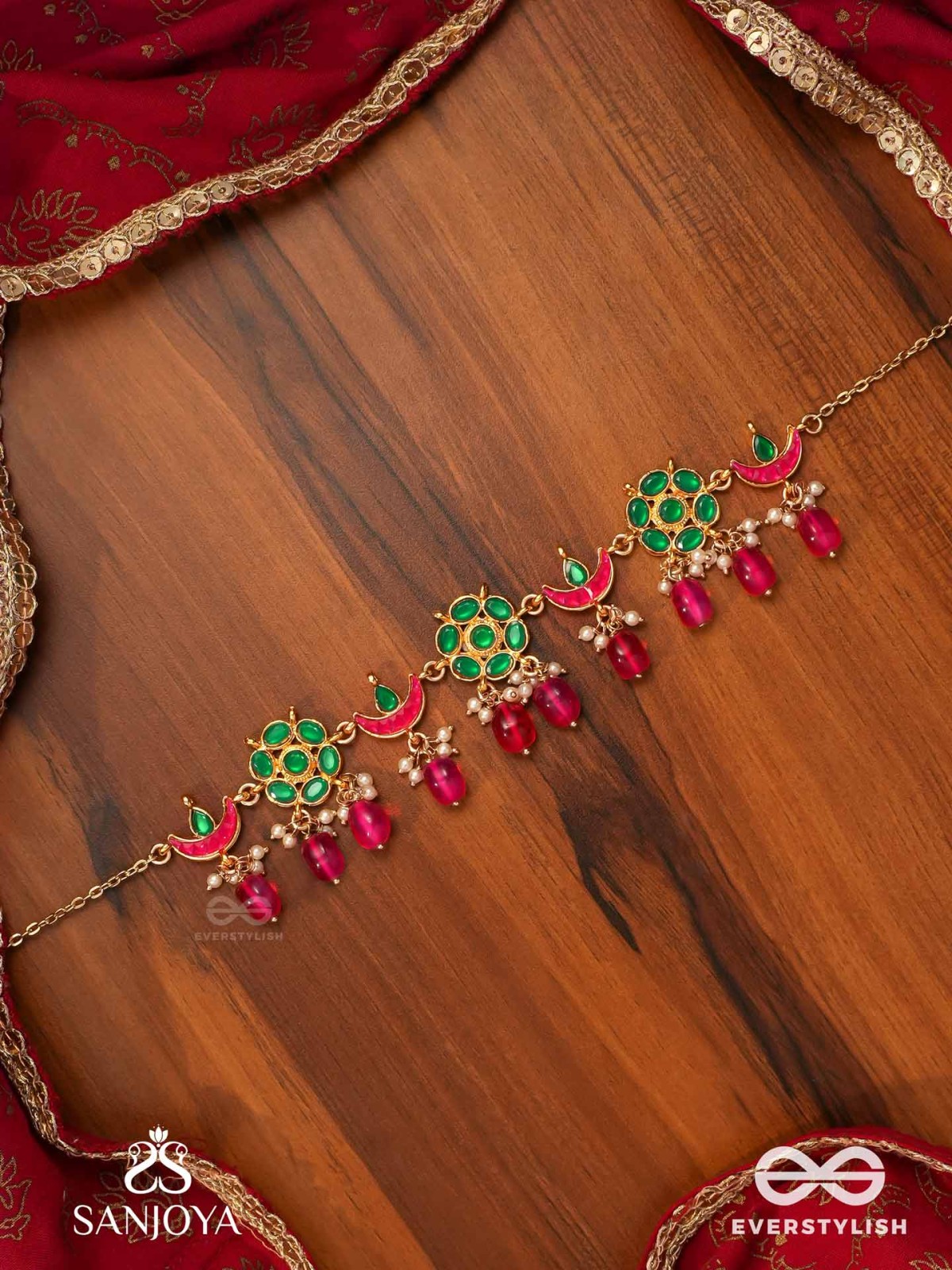 ANURAGA - LOVE’S EMBRACE - HERITAGE-INSPIRED KUNDAN POLKI CHOKER WITH DAINTY BEADED DROPS