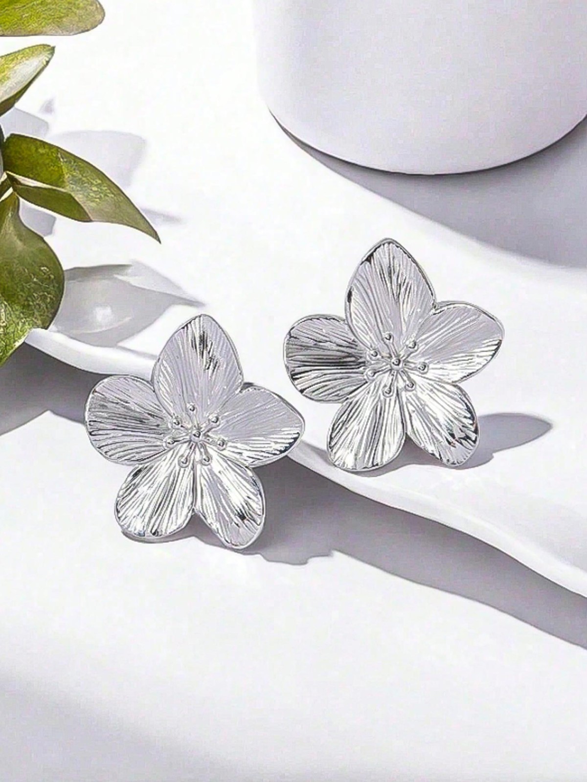 SILVER FLORA- Delicate Silver Bloom Earrings
