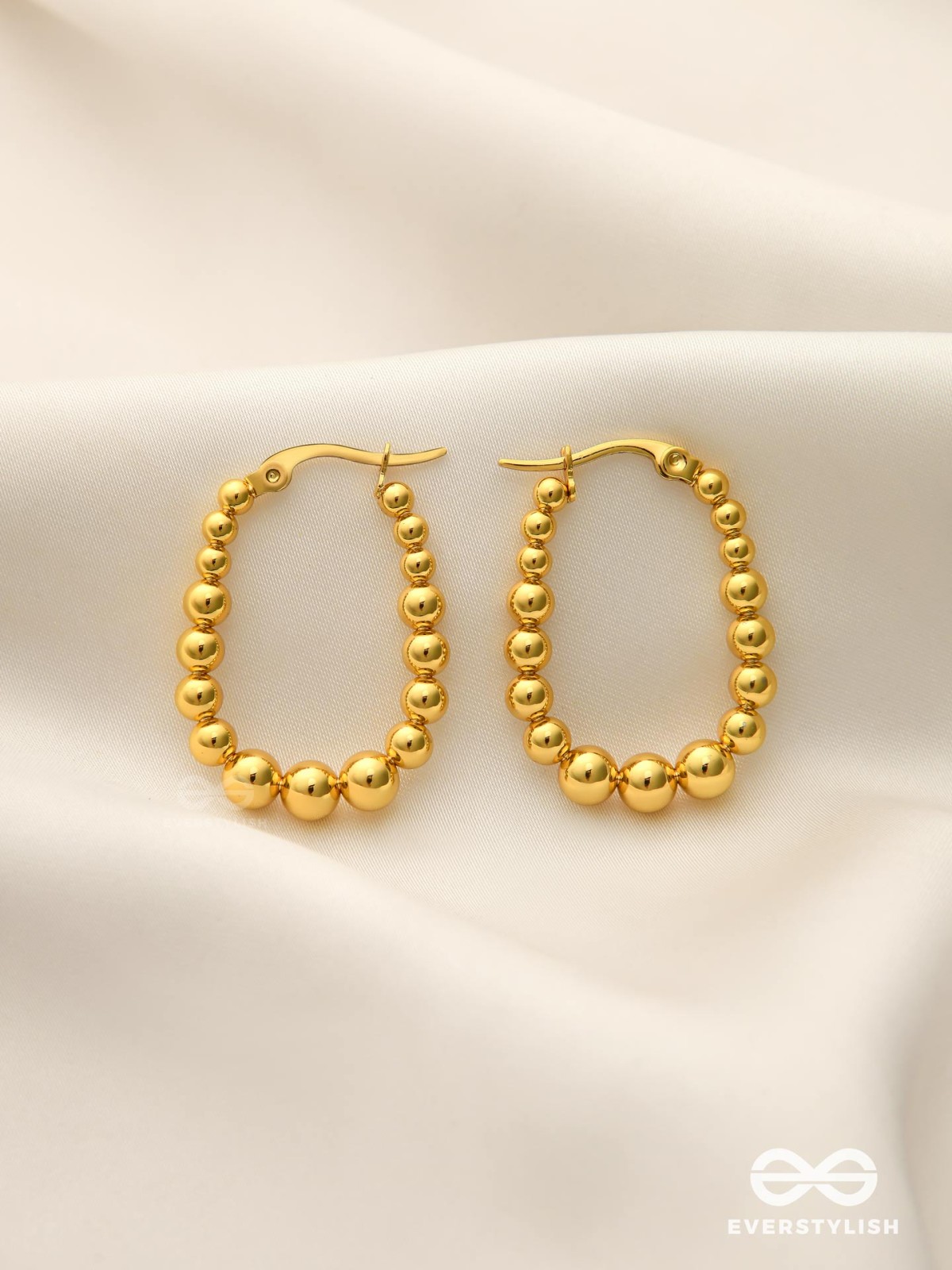 SUNBURST HOOPS – DELICATE DROP-SHAPED STAINLESS STEEL EARRINGS