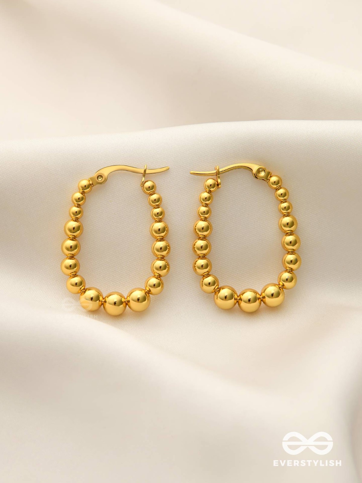 SUNBURST HOOPS – DELICATE DROP-SHAPED STAINLESS STEEL EARRINGS