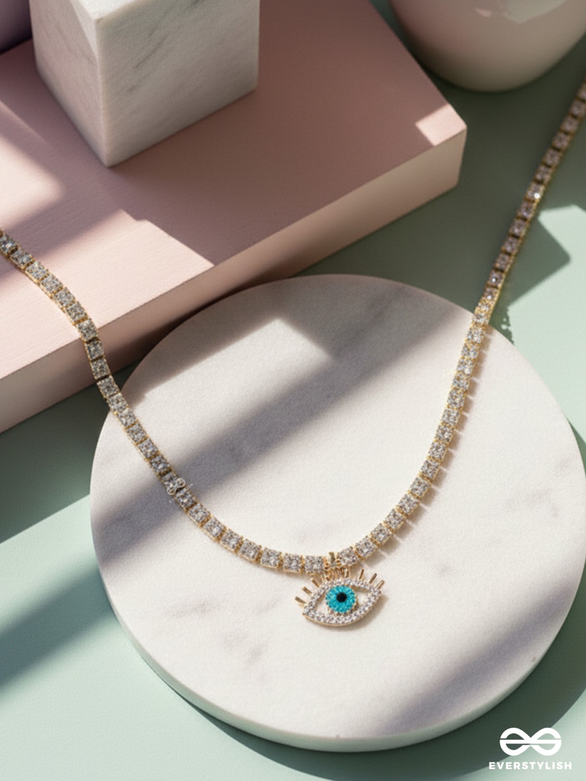 EVIL EYE SPARK- DAINTY CHOKER WITH CRYSTALS