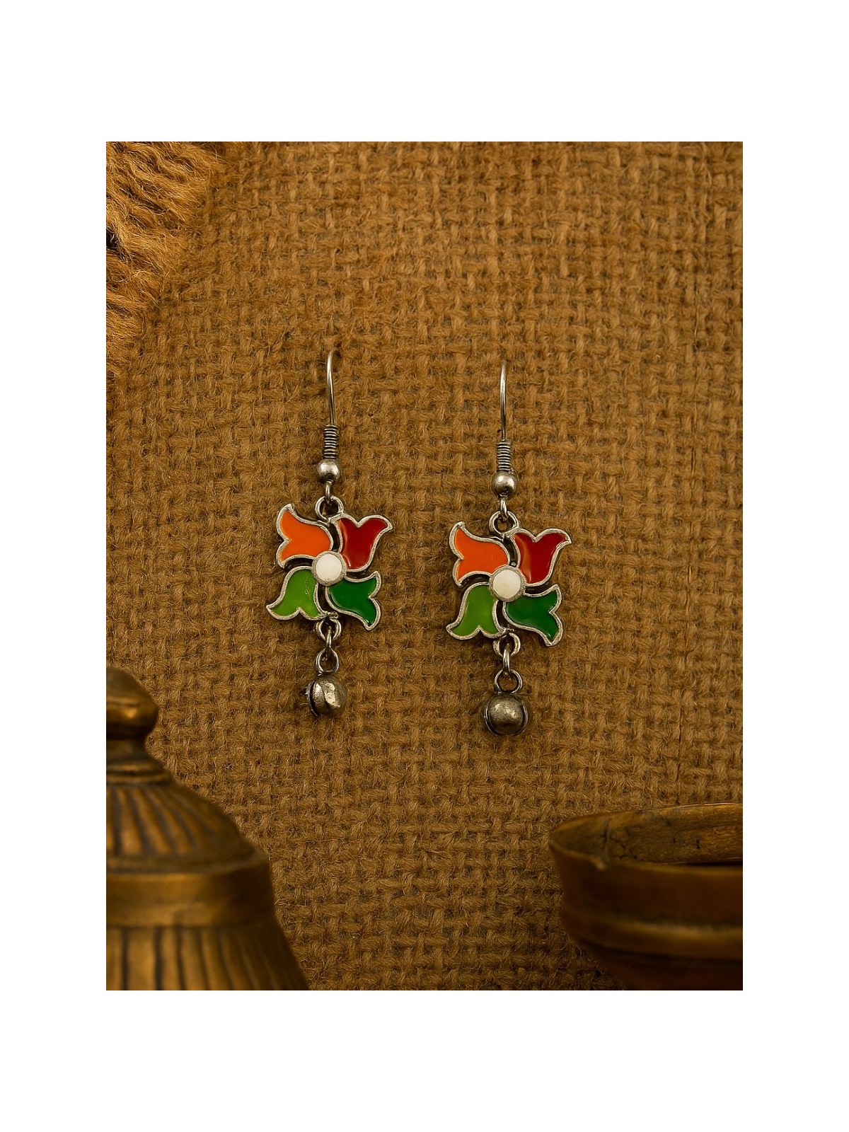 FESTIVE SPIN – VIBRANT PETAL EARRINGS