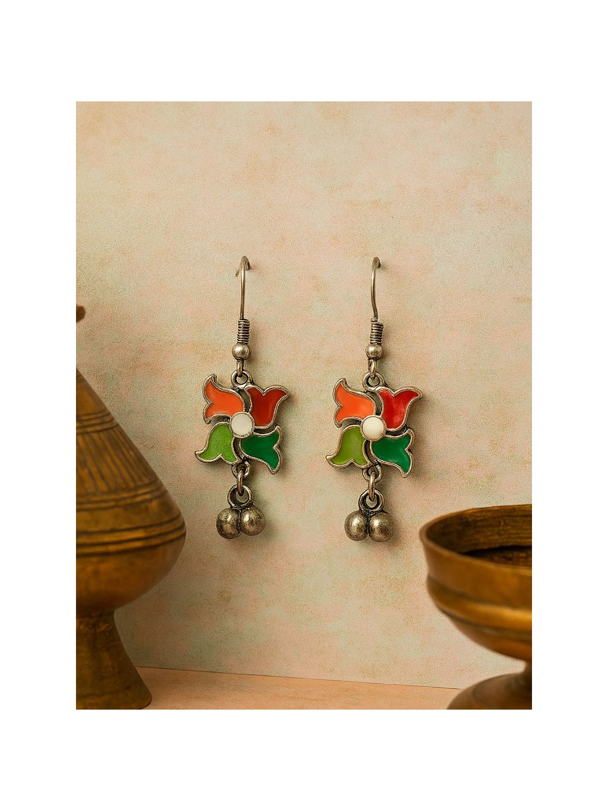 FESTIVE SPIN – VIBRANT PETAL EARRINGS