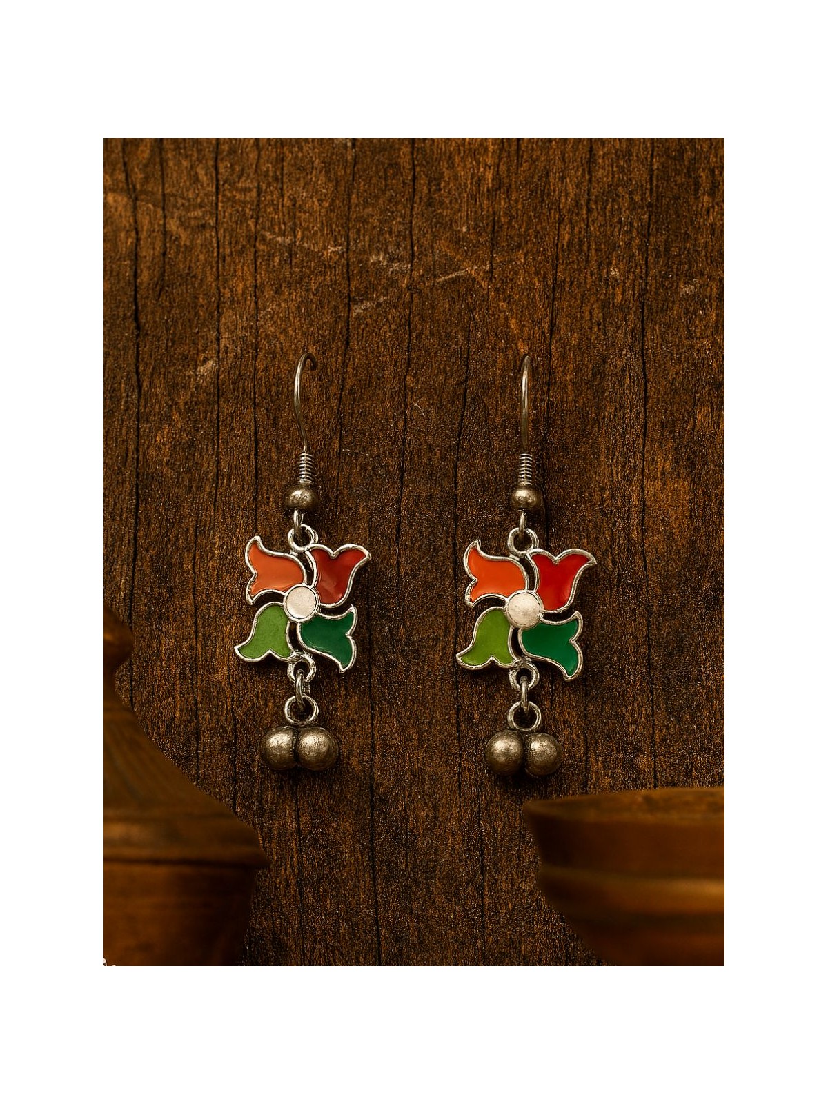 FESTIVE SPIN – VIBRANT PETAL EARRINGS