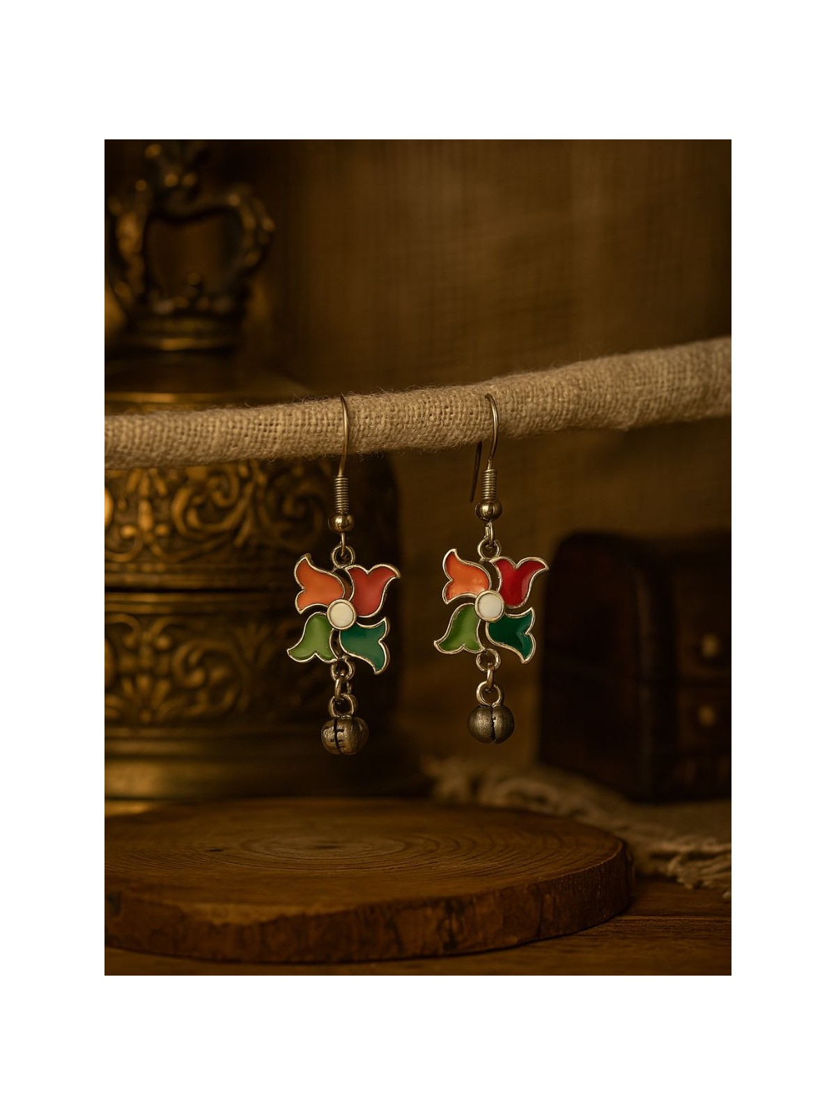 FESTIVE SPIN – VIBRANT PETAL EARRINGS
