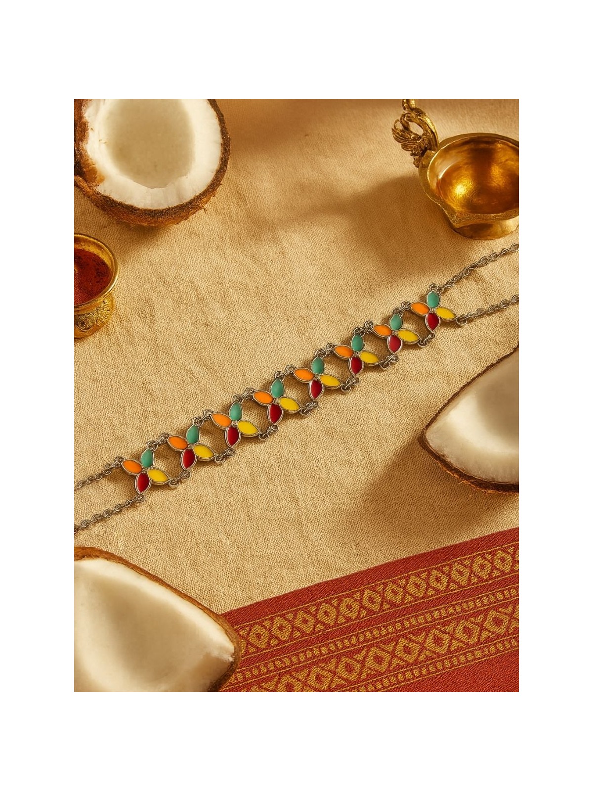 COLOR WHIRL - VIBRANT FLORAL MOTIF CHOKER