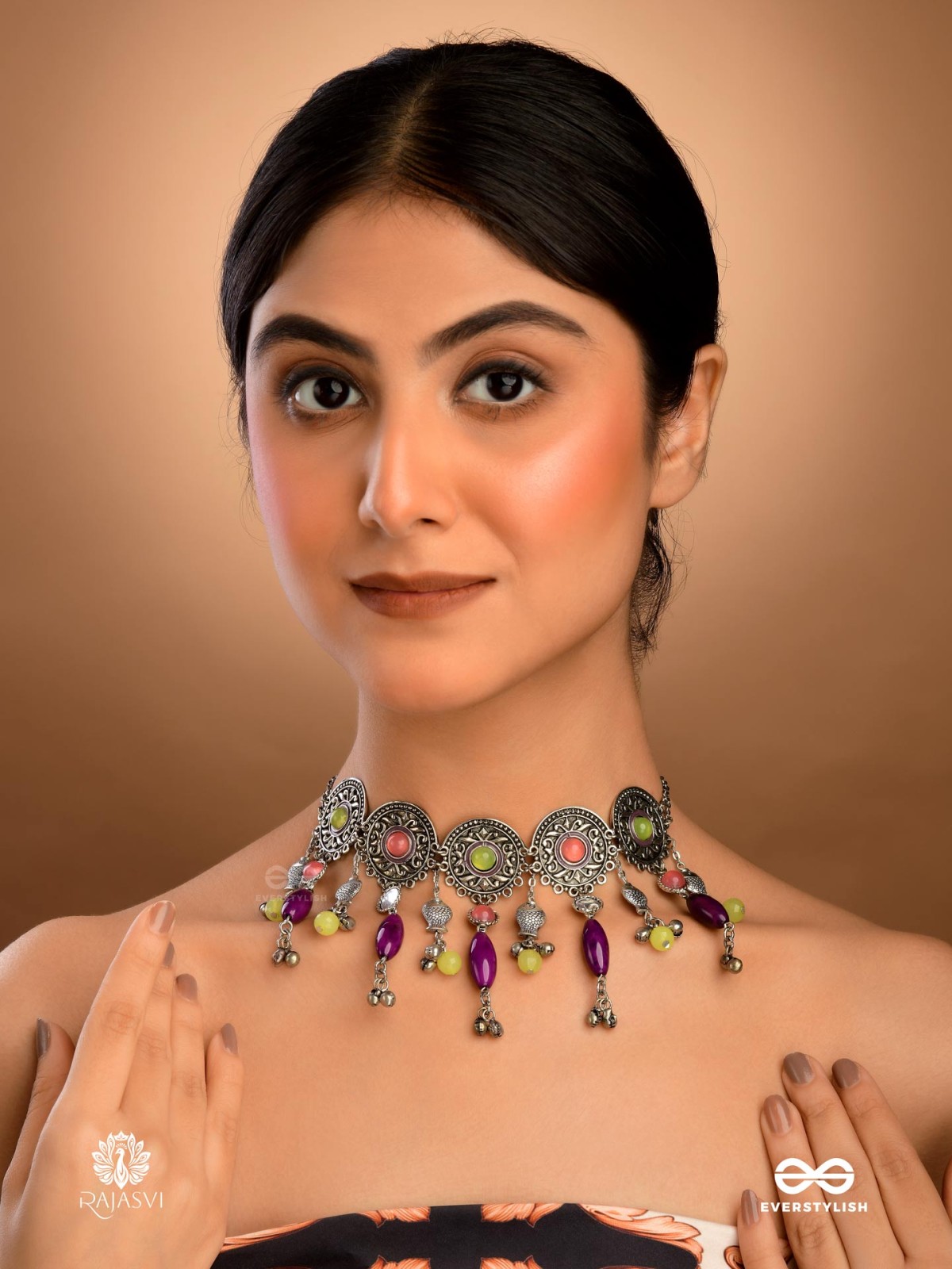 MIDNIGHT MUSE - OXIDISED COLOURED BEAD CHOKER