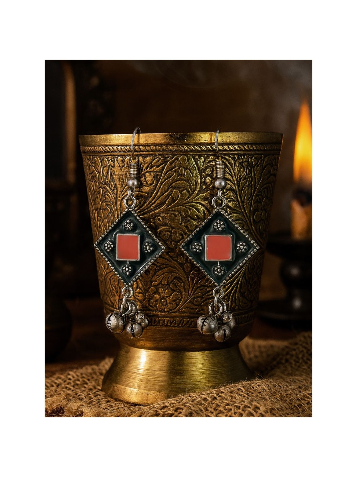 KITE POP - GEOMETRIC OXIDISED EARRING