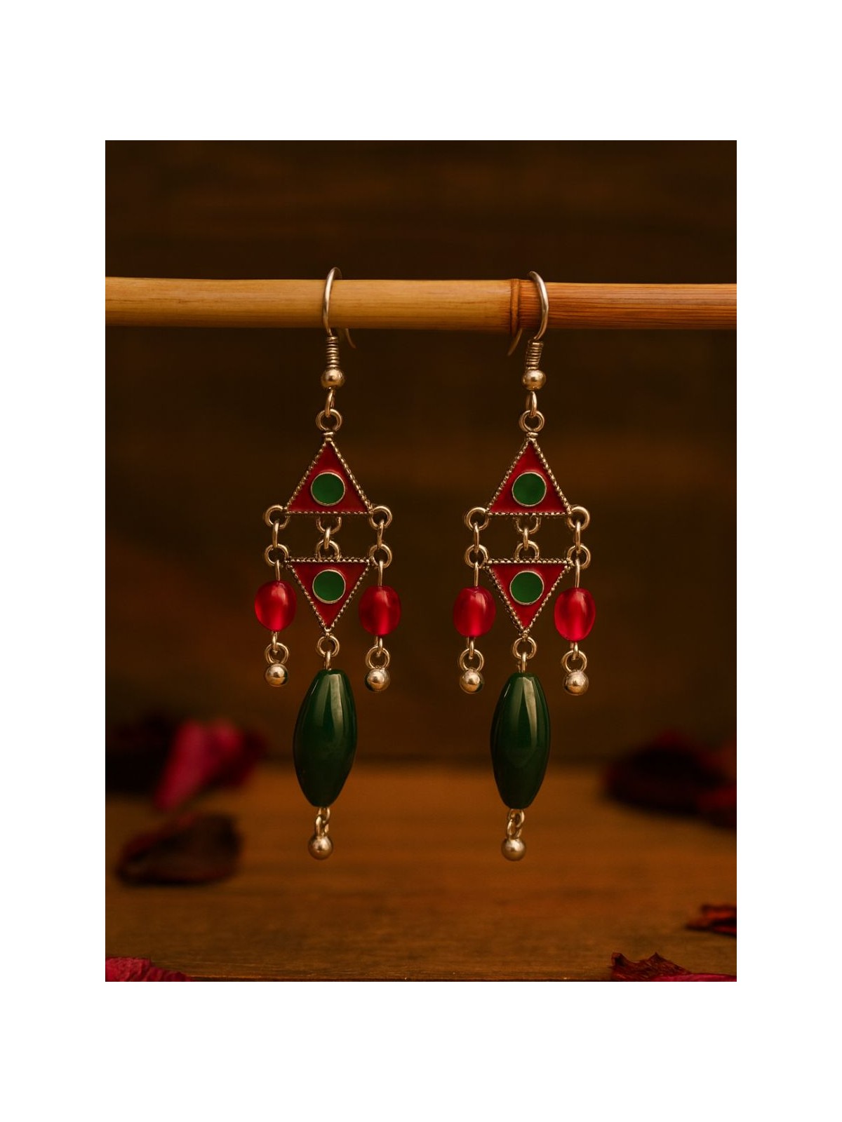TINKLE TANGO - TRIANGLE MOTIF OXIDISED EARRING