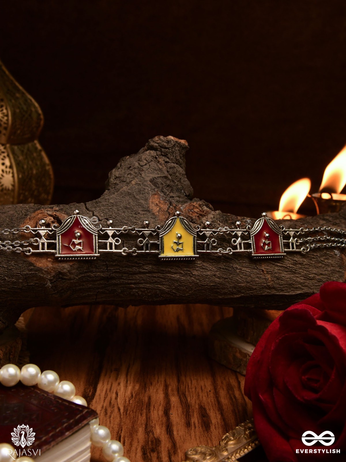 TRIBAL HOMES - FOLK-INSPIRED ENAMELLED OXIDISED NECKLACE