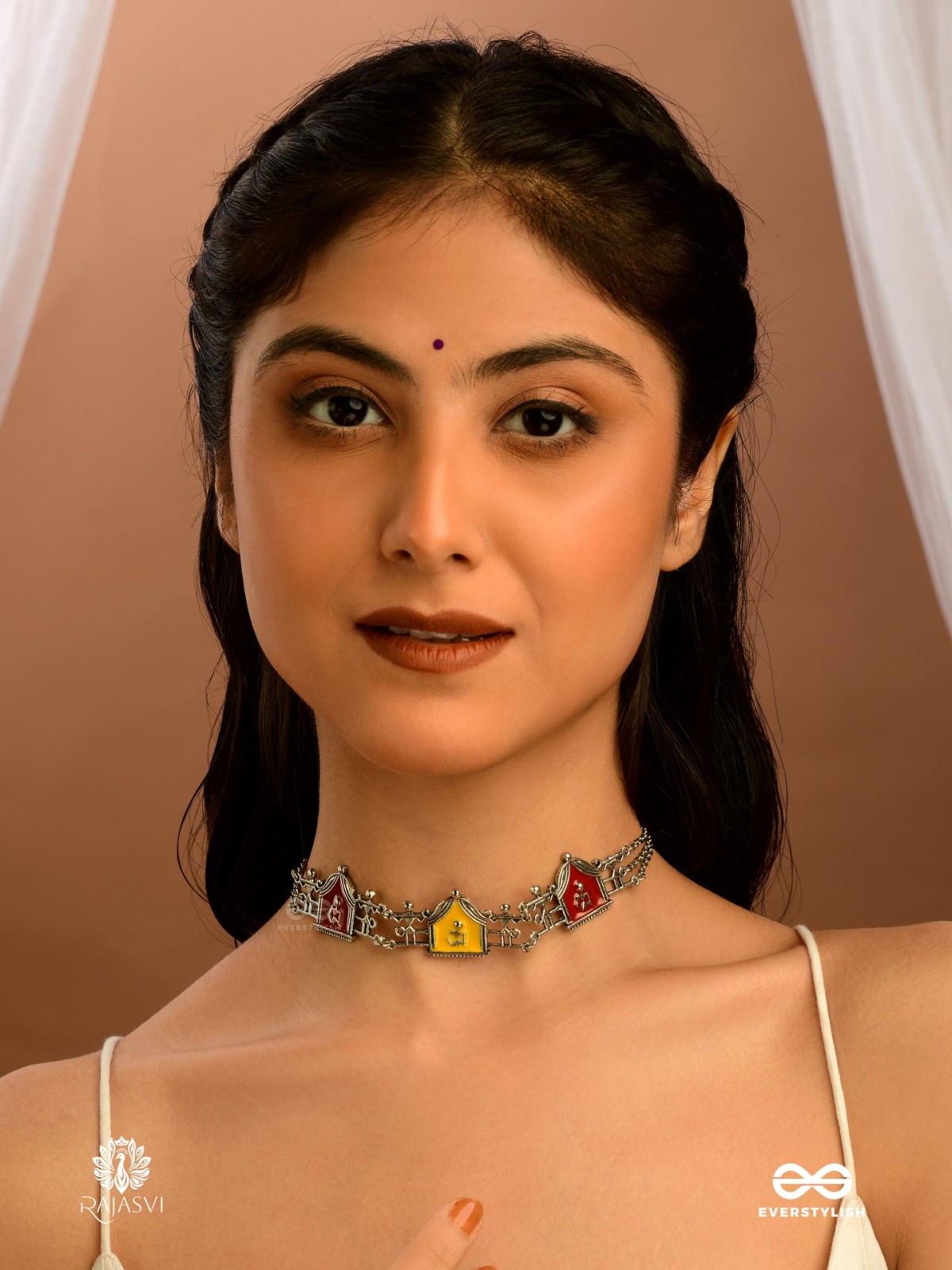 TRIBAL HOMES - FOLK-INSPIRED ENAMELLED OXIDISED NECKLACE