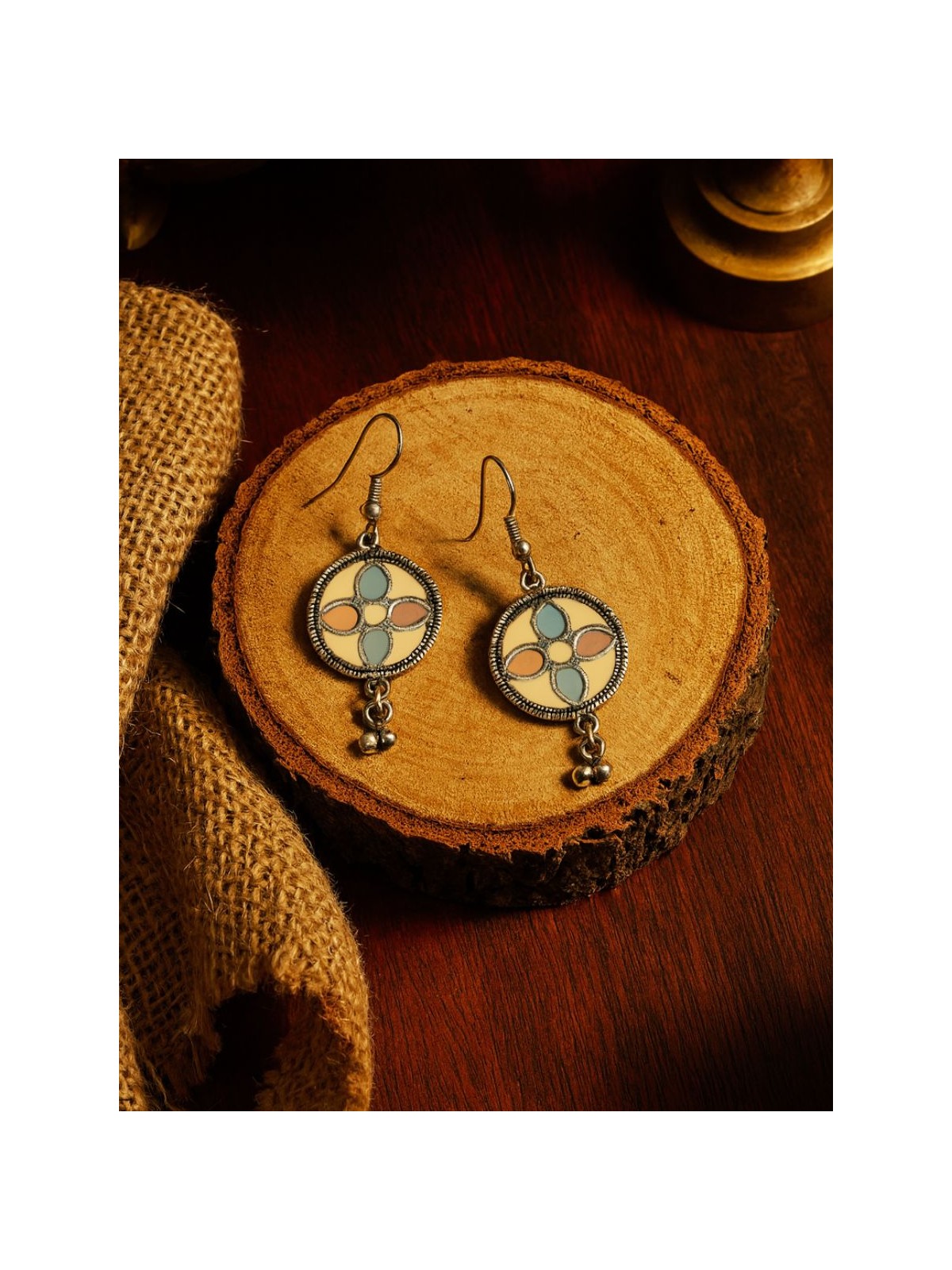 BLOSSOM WHIRL - OXIDISED FLORAL EARRING