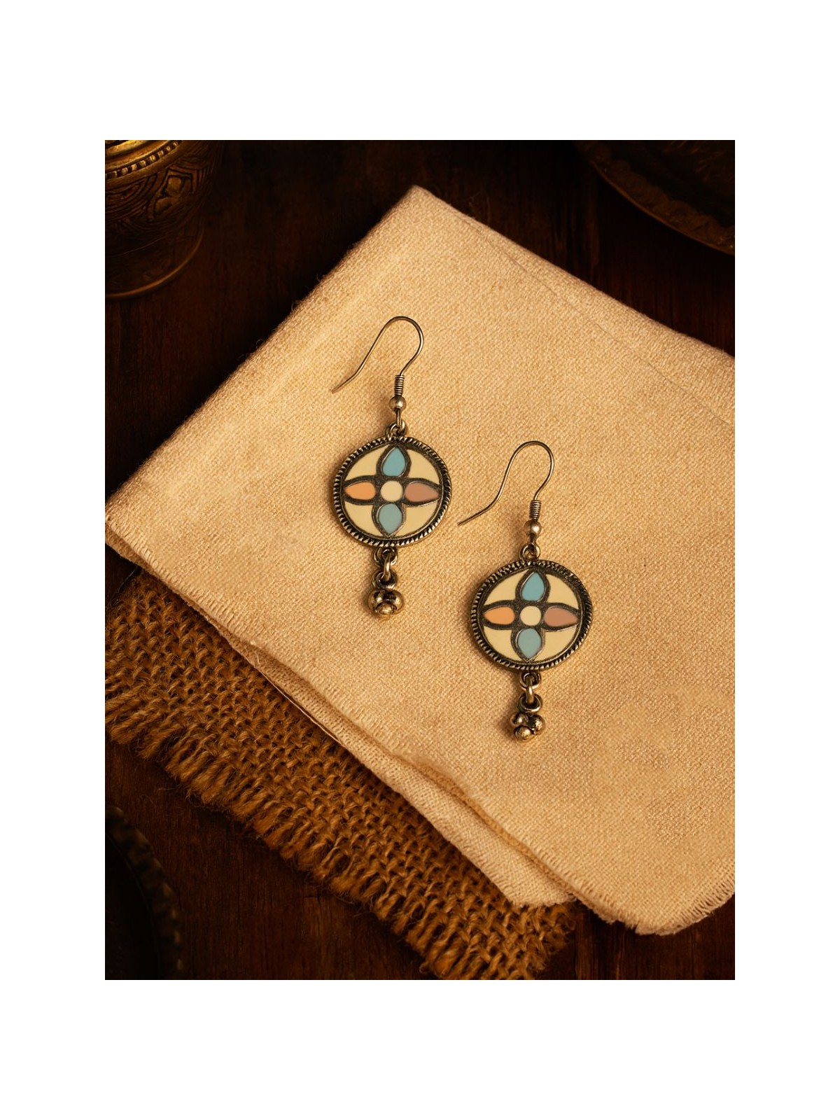 BLOSSOM WHIRL - OXIDISED FLORAL EARRING