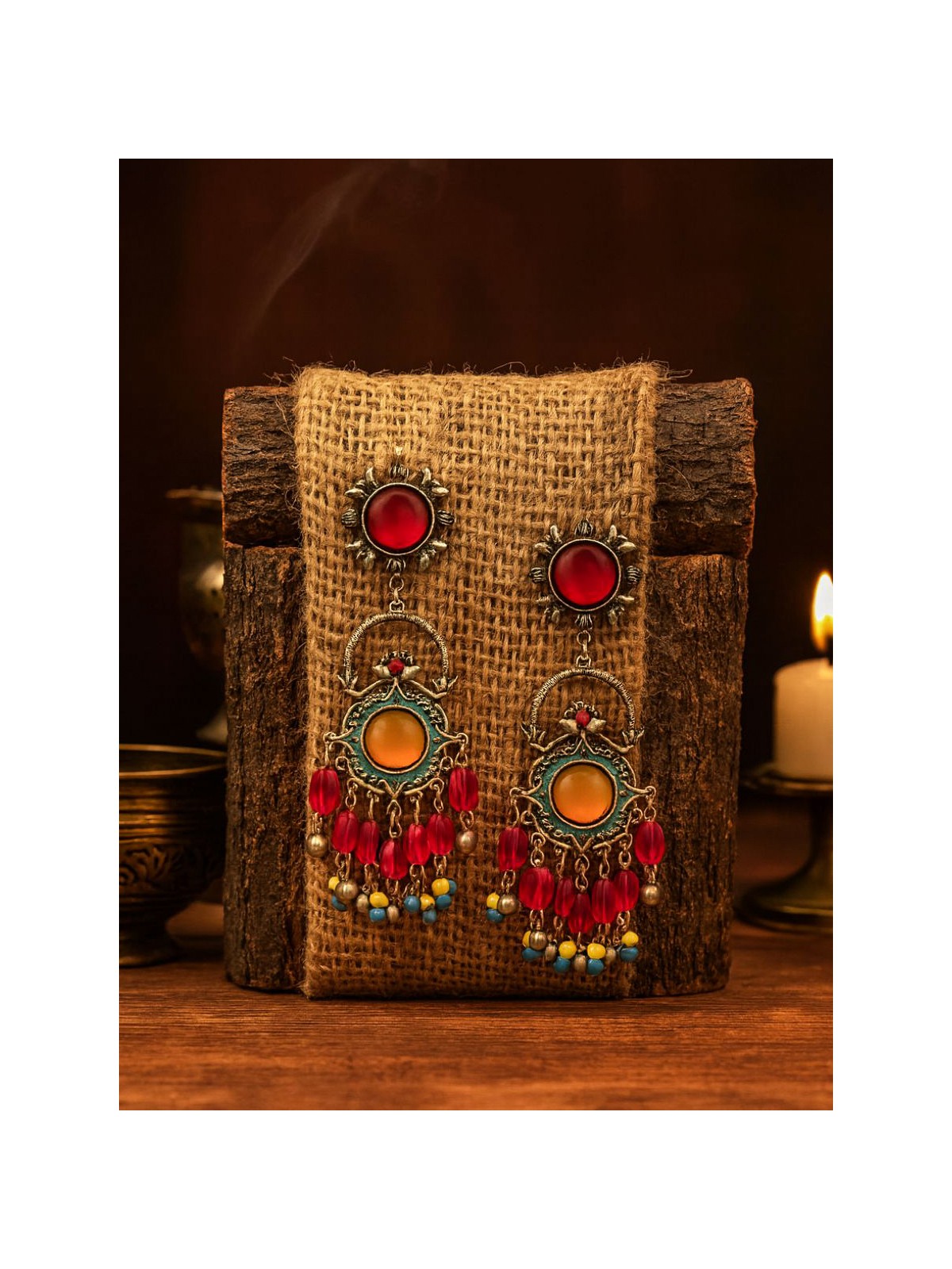 SUNBURST GYPSY - BOHO STATEMENT OXIDISED EARRING