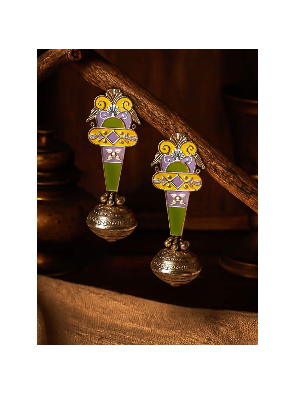 REGAL DROP - MULTICOLOURED ENAMELLED JHUMKA