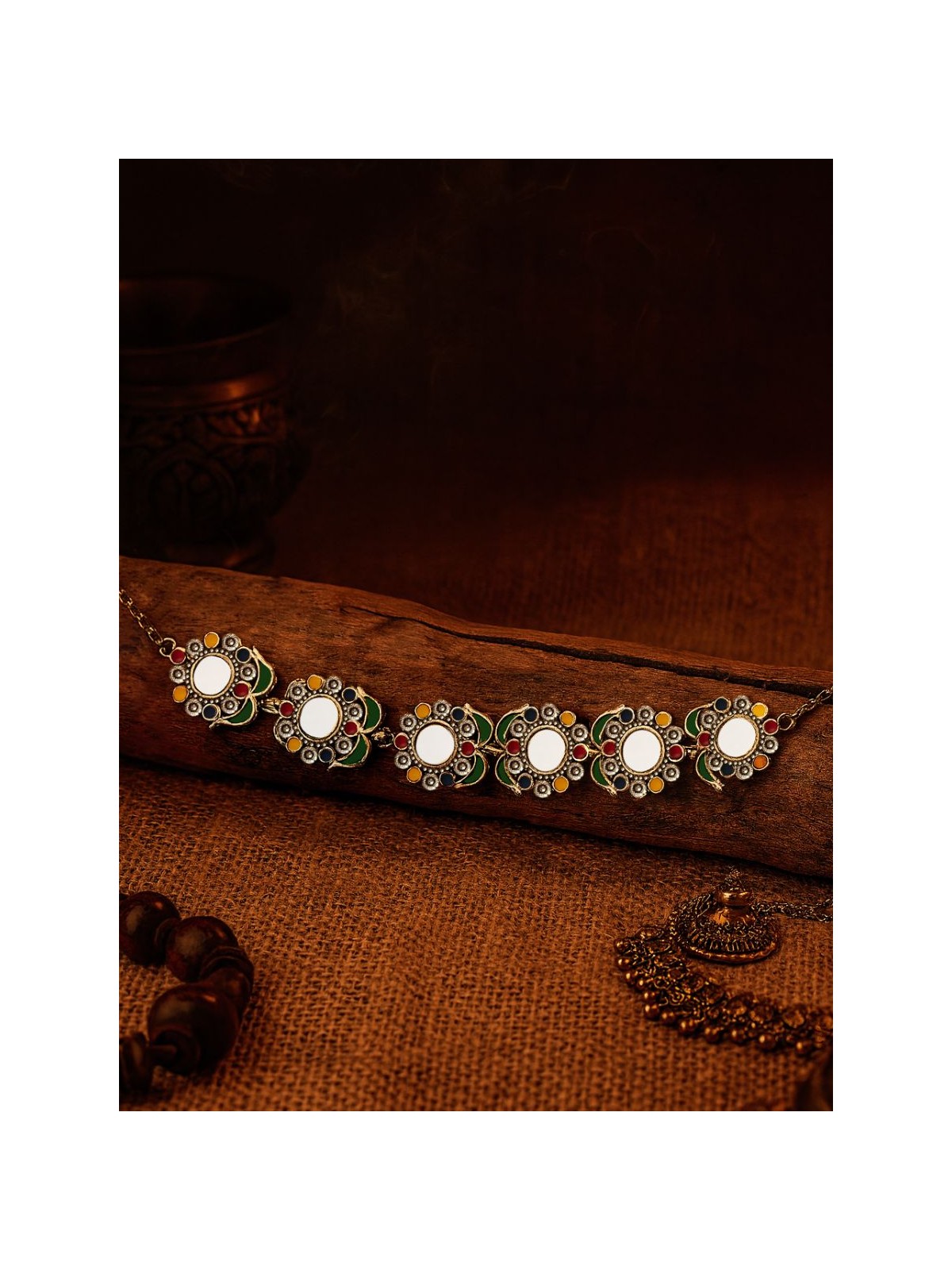 HERITAGE HALO - FLORAL MOTIF OXIDISED CHOKER