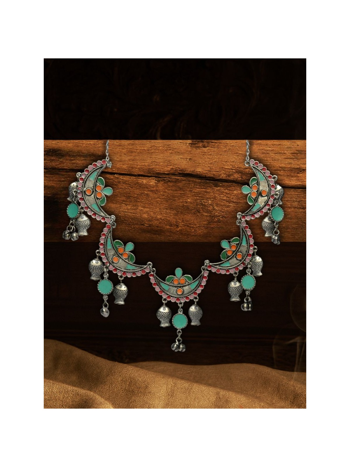 MINT BLOOM - VIBRANT ENAMEL NECKLACE