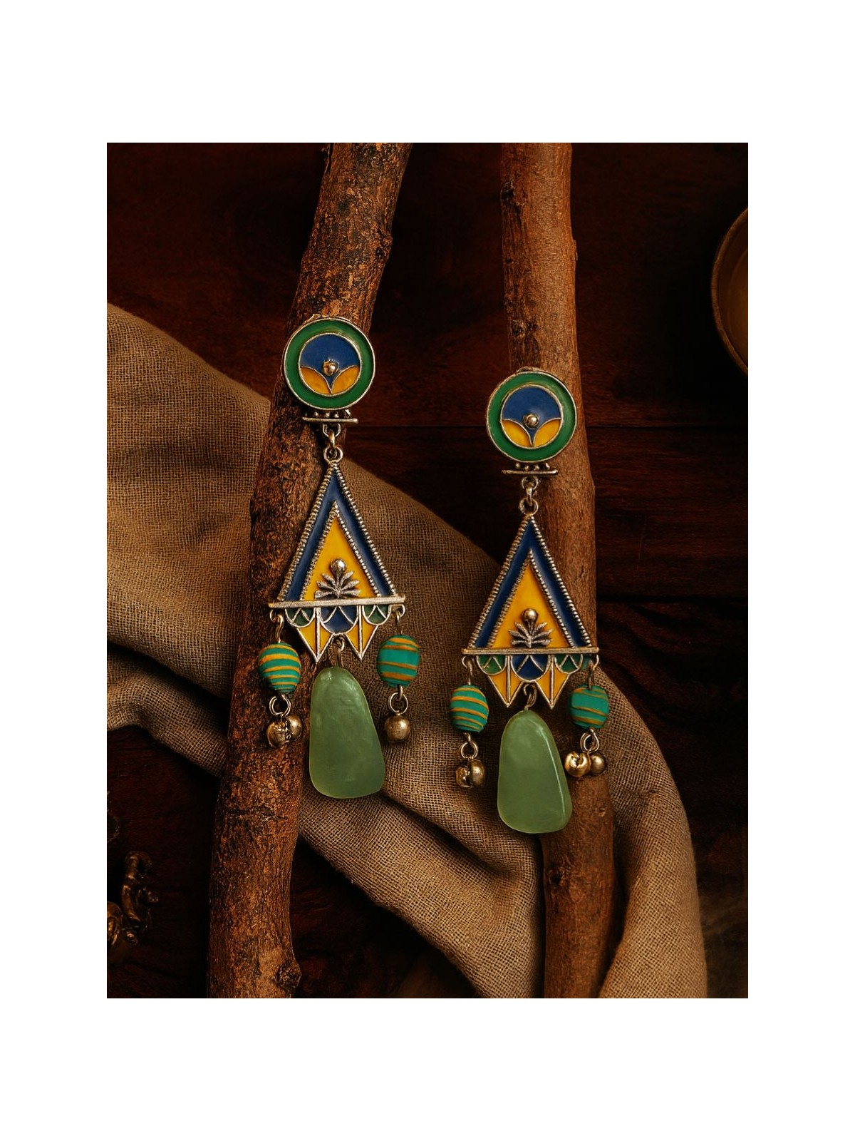ZEN BLOOM - ENAMELLED DROP EARRING