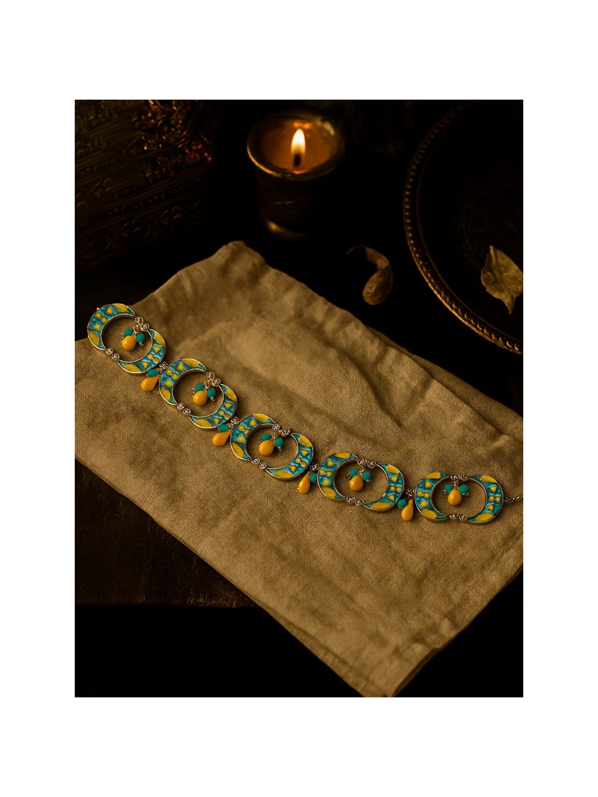 SUNSHINE SWIRL - BRIGHT ENAMELLED OXIDISED CHOKER