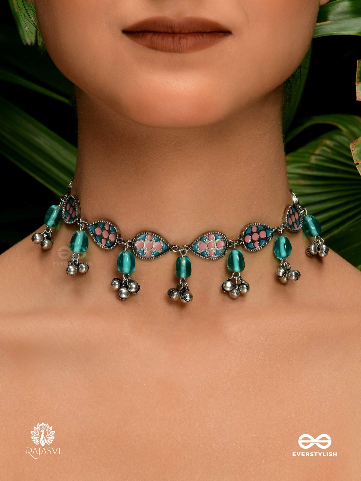 FLORAL RAIN - VINTAGE OXIDISED CHOKER