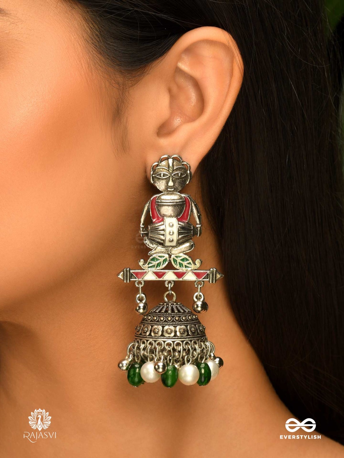 FOLK PRIDE - TRIBAL OXIDISED EARRING