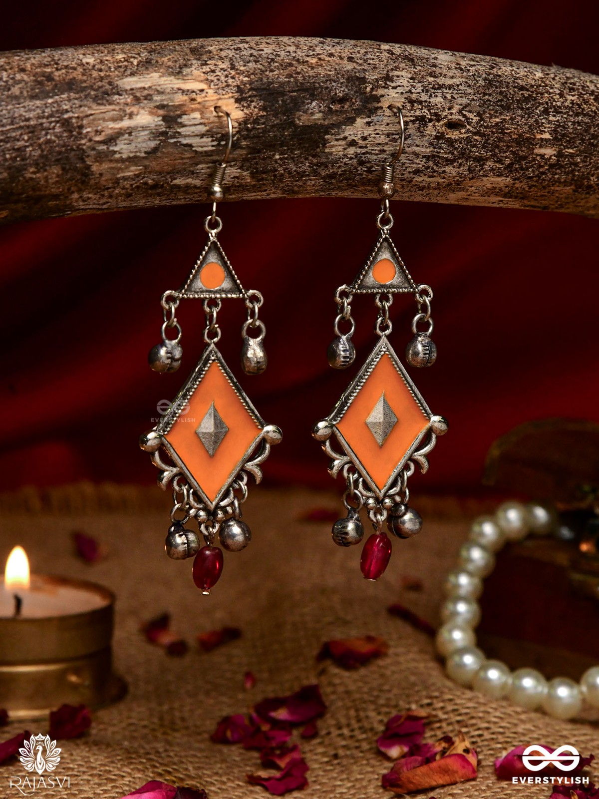 TANGERINE TINKLE – OXIDISED ENAMELLED EARRINGs