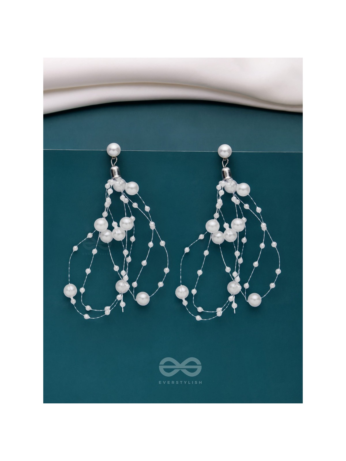 Precious Pearls of Snow Dangling Earrings