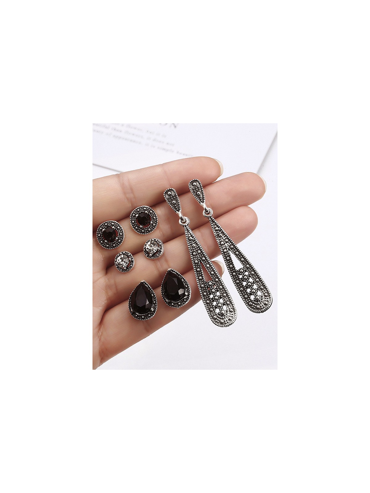 Delightful Dark Set of 4 Stud Earrings