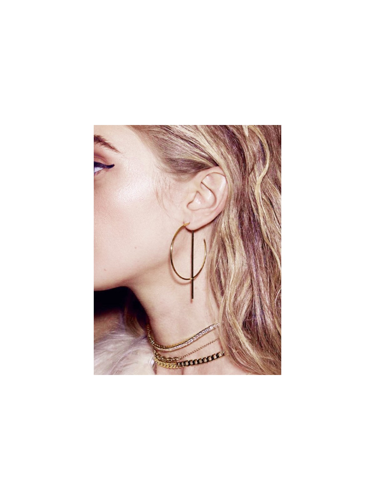 Simply Elegant Golden Geometric Earrings