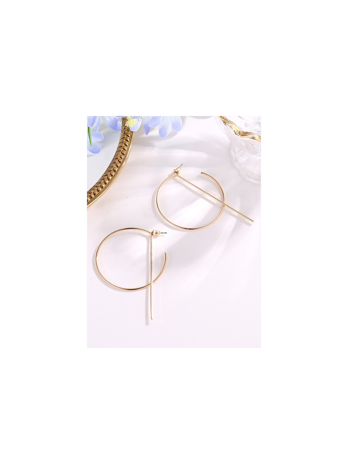 Simply Elegant Golden Geometric Earrings