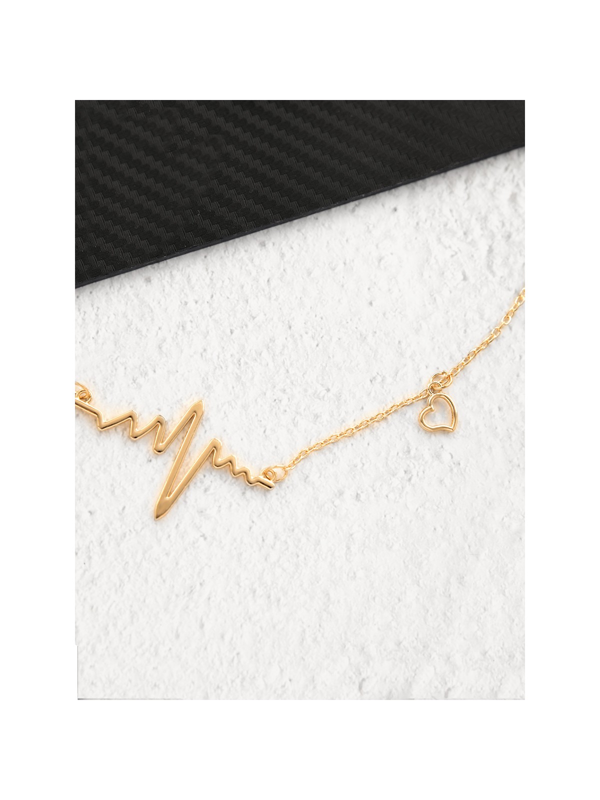 The Elegant Casual Heartbeat Necklace- Golden With Anti-Tarnish Coating 